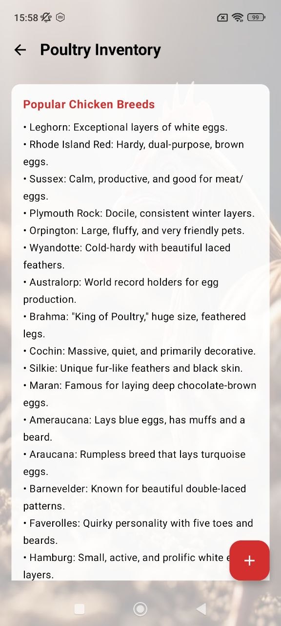 My Farm dashboard screen